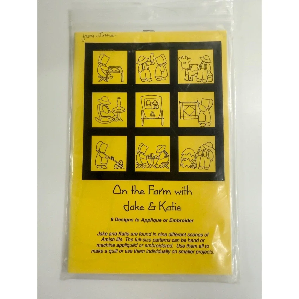 APPLIQUE QUILT PATTERN Amish ON THE FARM WITH JAKE‎ & KATIE 9 Designs 1997